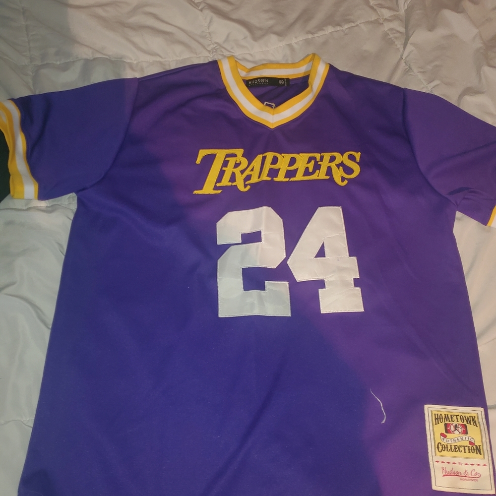 Trappers # 24 jersey (Lakers colors) and white dickie shorts